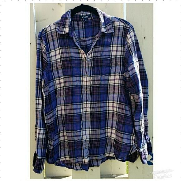 Chaps Plaid Shirt Size Medium - Picture 2 of 4
